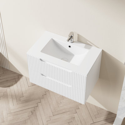 30 Inch Undermount Ceramic Sink For Bathroom Vanity, White