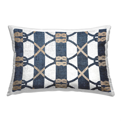  Striped Polyester Throw Pillow