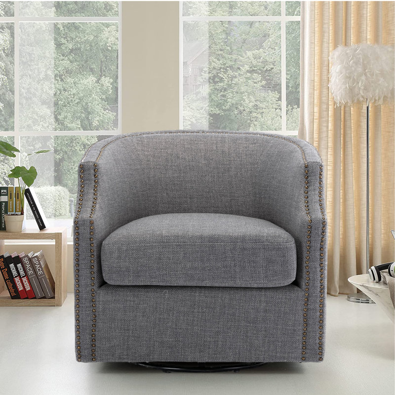 Chaise pivotante 30,5 po Pimm, Mélange de polyester gris foncé
