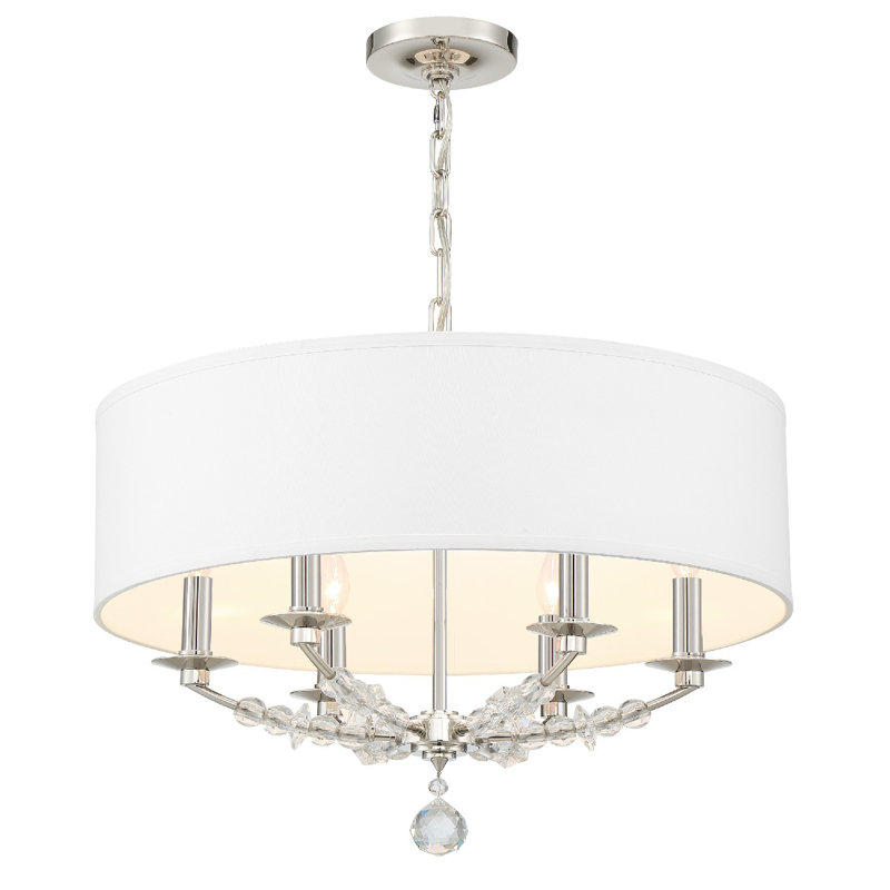 Lustree tambour unique 6 lumières avec accents perles Vann