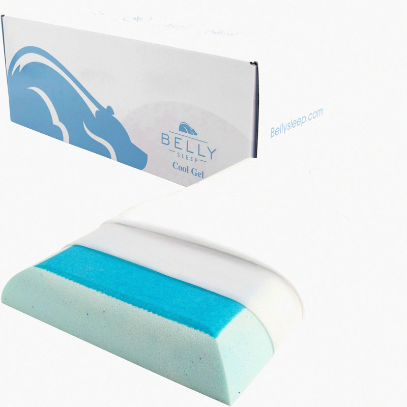 CoolGel SlimSleep Pillow - Thin Ergonomic Flat Pillow for Belly and Stomach Sleepers - Memory Foam with Cooling Gel Topper for Neck Alignment