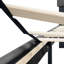 Lit plateforme tapissier simple gris foncé, tête de lit en lin moderne avec capitonnage à boutons, sans sommier, support à lattes de bois, assemblage rapide, capacité de poids de 300 lb, structure de lit-1295568696-1295568699