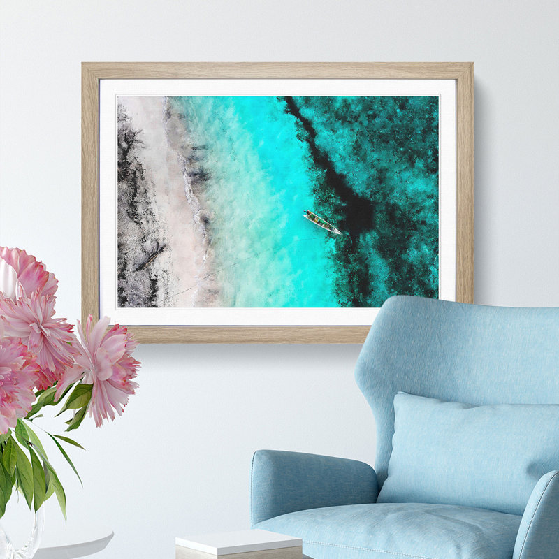 Above Atauro Island - Picture Frame Painti, 24cm H x 33cm W x 2cm D, Oak