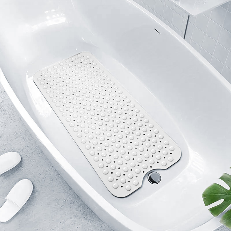 Vinyl Non-Slip Shower Mat, Crystal, 100cm L x 40cm W