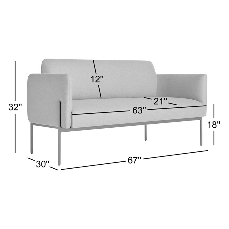 Getup Loveseat, Kelso Charcoal Polyester