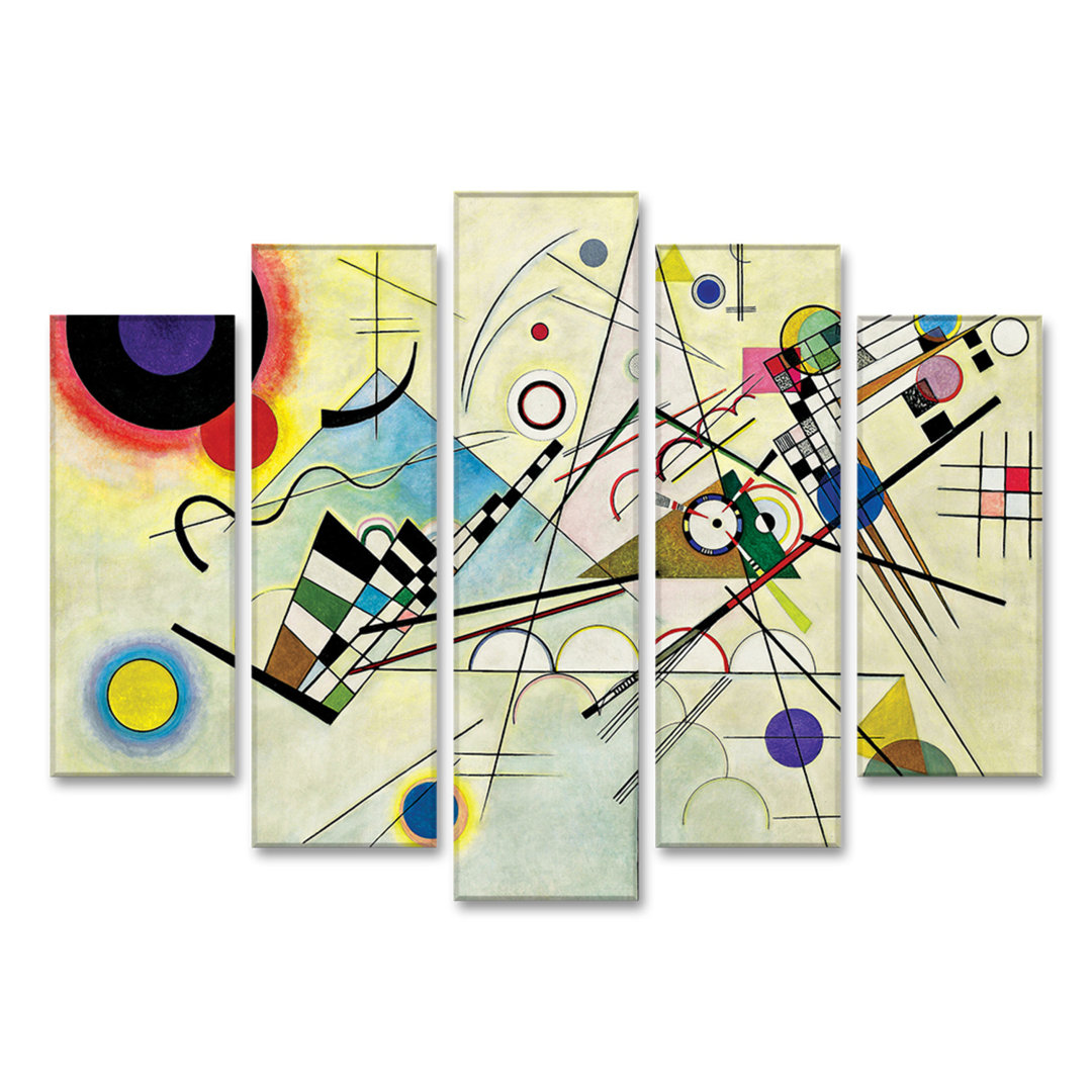 5-tlg. Kunststoffbilder-Set Composition No. 8 von Vassily Kandinsky