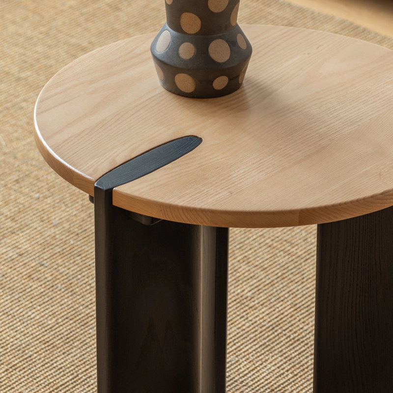 18.11"W Solid Oak Modern End Table, end table, Natural Oak