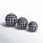 Blue Plaid Ceramic Decorative Orbs Set - 6" x 6" x 6"
