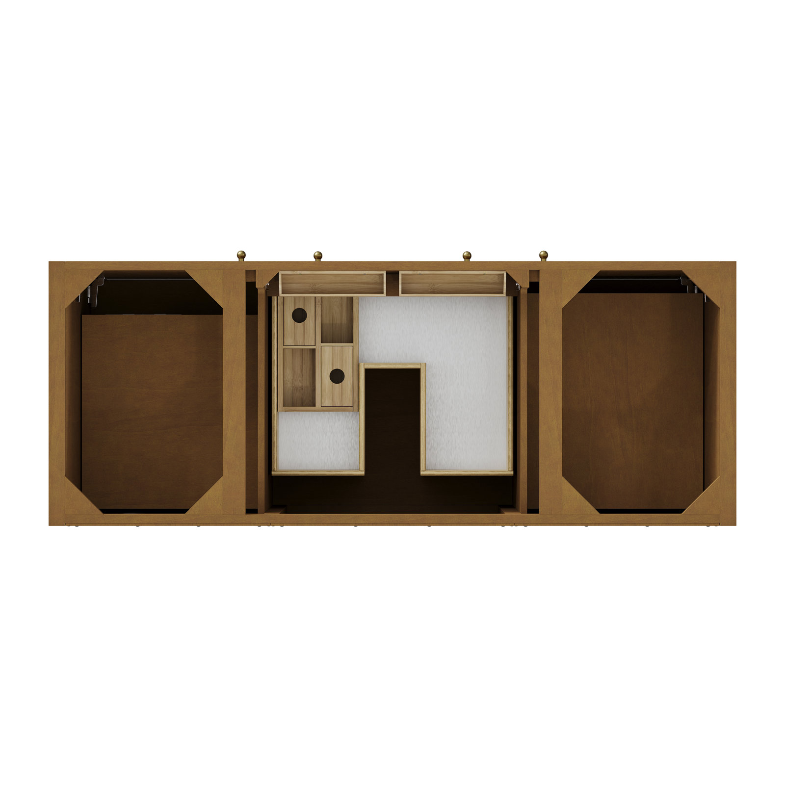 Hudson 60" Single Bathroom Vanity Base, Honey Oak