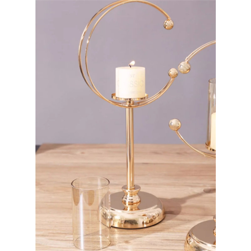 Metal Tabletop Candlestick, 14.76" H x 4.72" W x 4.72" D