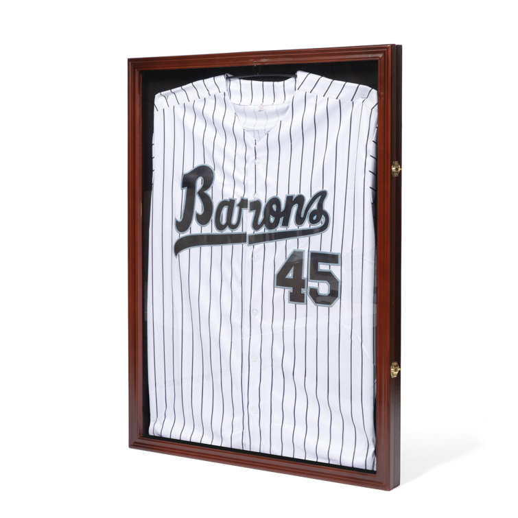 Jersey Display Case Frame,Acrylic Wood Memory Shadow Box W/Hanger,UV  Protection