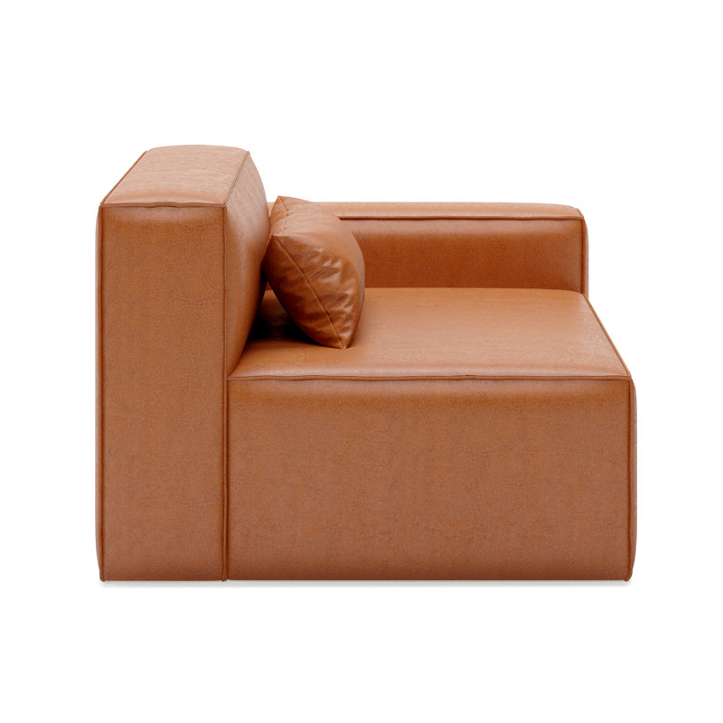 Mix Modular Right Arm Chair, Vegan Appleskin Leather Cognac