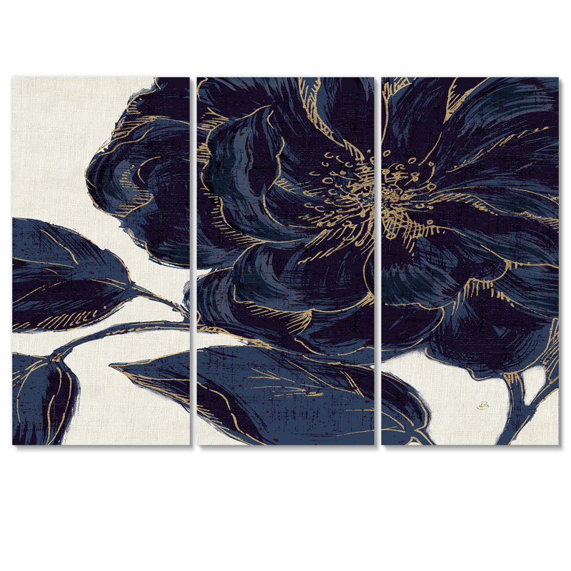 Rose foncé doré - reproduction d'art sur toile tendue, H 40 po x l 60 po x P 1 po