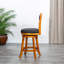 Tabouret de comptoir pivotant 24 po, siège en tissu gris anthracite naturel, tabouret naturel à 360 degrés avec siège-1146475682-1146475685