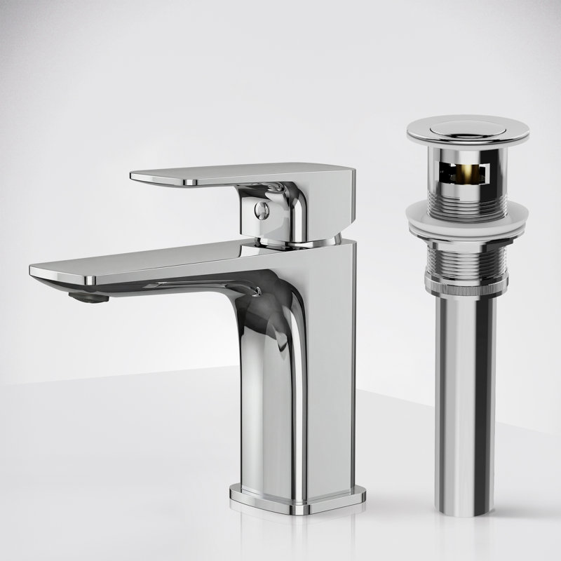 Single Hole Bathroom Faucet, Single Handle Bathroom Sink Faucet with Drain Assembly, Chrome