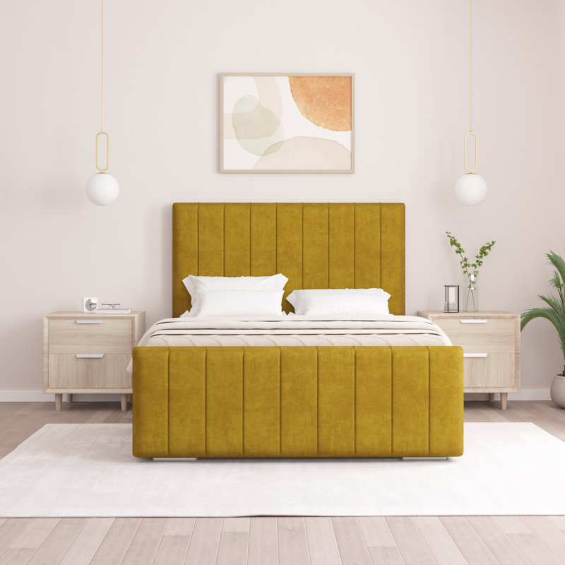 Scarlette Upholstered Bed Frame, Turmeric, King (5')