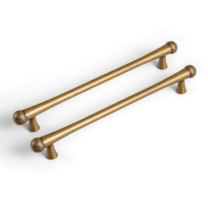 Poignées de tiroir en laiton antique avec poignées texturées - Quincaillerie élégante pour commodes et garde-robes, 7 14/25"