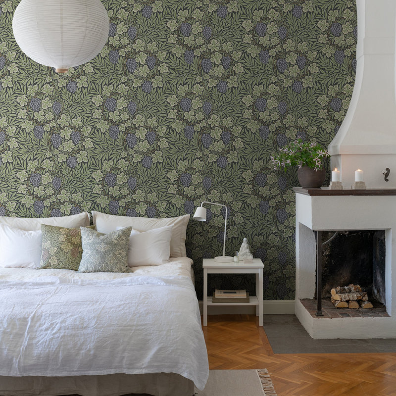 Alexavia Leafy Grape Vine 10.05m x 53cm Wallpaper Roll, Multicolor Purple