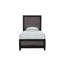 Structure de lit simple en bois noir et gris