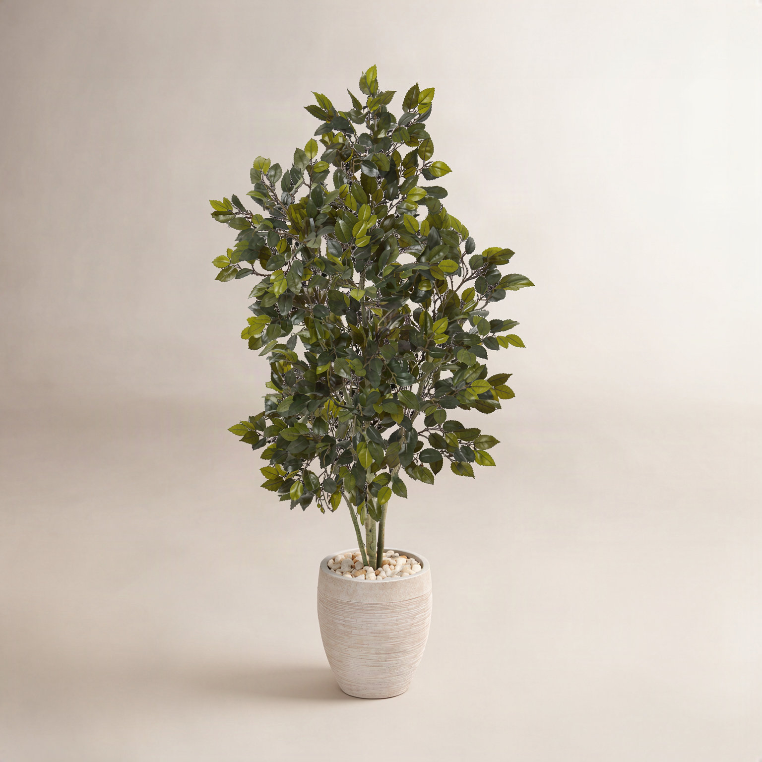 53'' Faux Ficus Tree in Earthenware Planter
