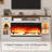 Fireplace TV Stand With Glass Doors, Fireplace TV Stand With 40" Electric Fireplace For 80" TV, 70" Entertainment Center With Adjustable Storage Cabinets, LED Lights, TV Stands For Living Room-124212685