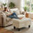 Rectangular Storage Ottoman Bench With Hinged Lid, Faux Leather Footrest For Living Room, Bedroom, Entryway, White, 28.5"X19"X17.5"-2138564188