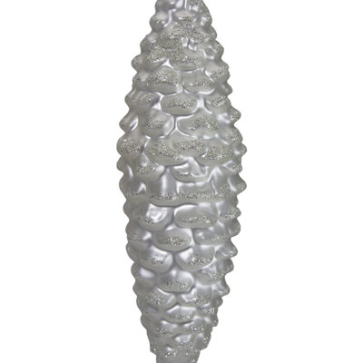 6" White Frosted Pine Cone Christmas Ornament