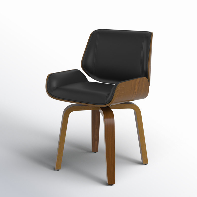 Arrielle Apsana 20.1" W Upholstered  Swivel Side Chair, Black