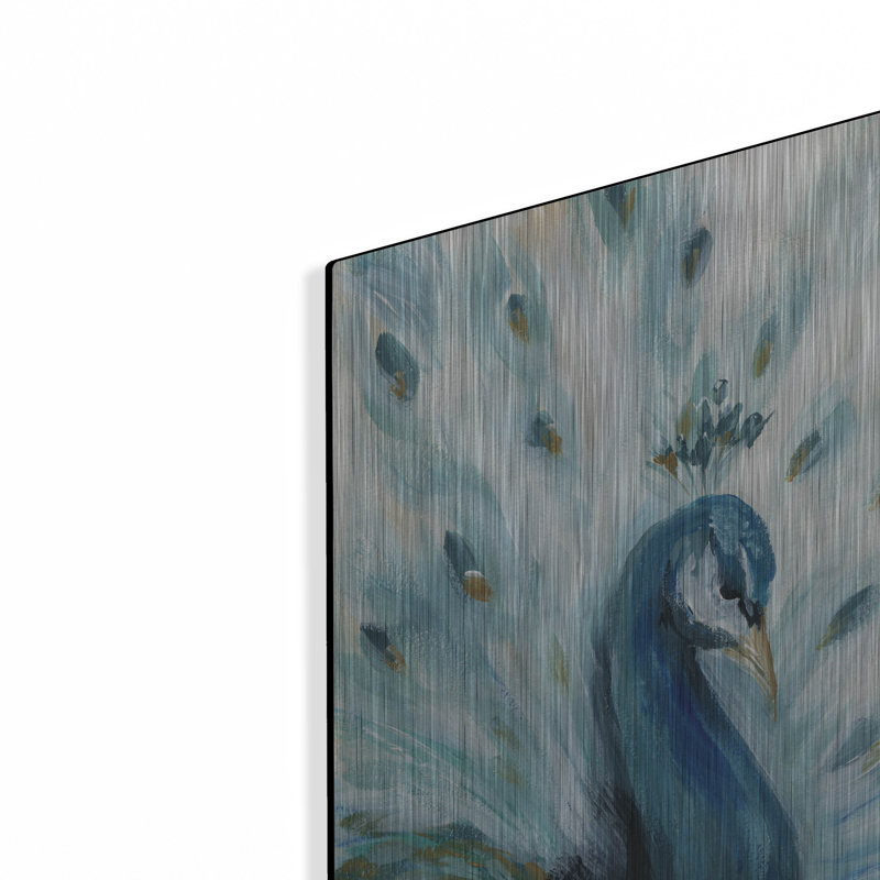 Art mural en métal luxueux «Pretty Peacocks 1» par Yvette St. Amant, H 16 po x l 12 po