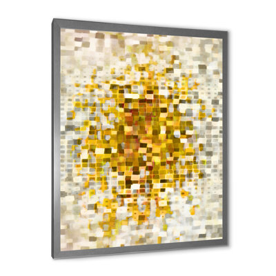 «Glam Yellow Explosion Blocks», reproduction sur toile encadrée