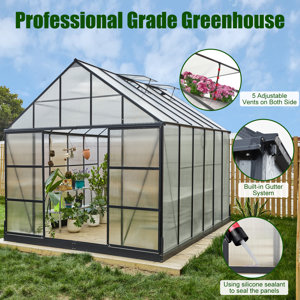 Amerlife 10' W x 12' D Hobby Greenhouse | Wayfair