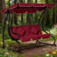 Balancelle 3 places avec balançoire et balançoire rouge avec auvent réglable, coussin et coussins amovibles, pour véranda, jardin, bord de piscine, cour arrière