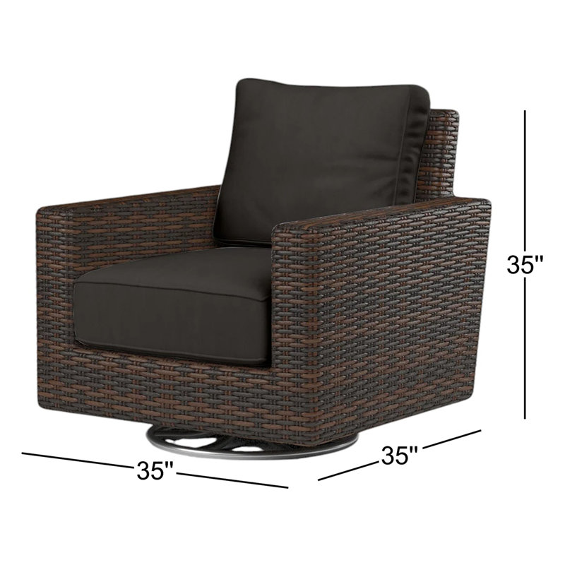 Naomie Swivel Rocker Patio Chair with Sunbrella® Cushions, Spectrum Carbon Sunbrella® Plainweave
