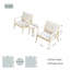 Ensemble de bistro de patio 3 pièces pour 2 personnes avec table d'appoint et structure en bois massif-126660424