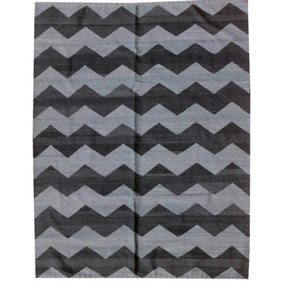 Rizal Rectangle 173 cm x 220 cm Chevron Hand Woven Kilim Area Rug