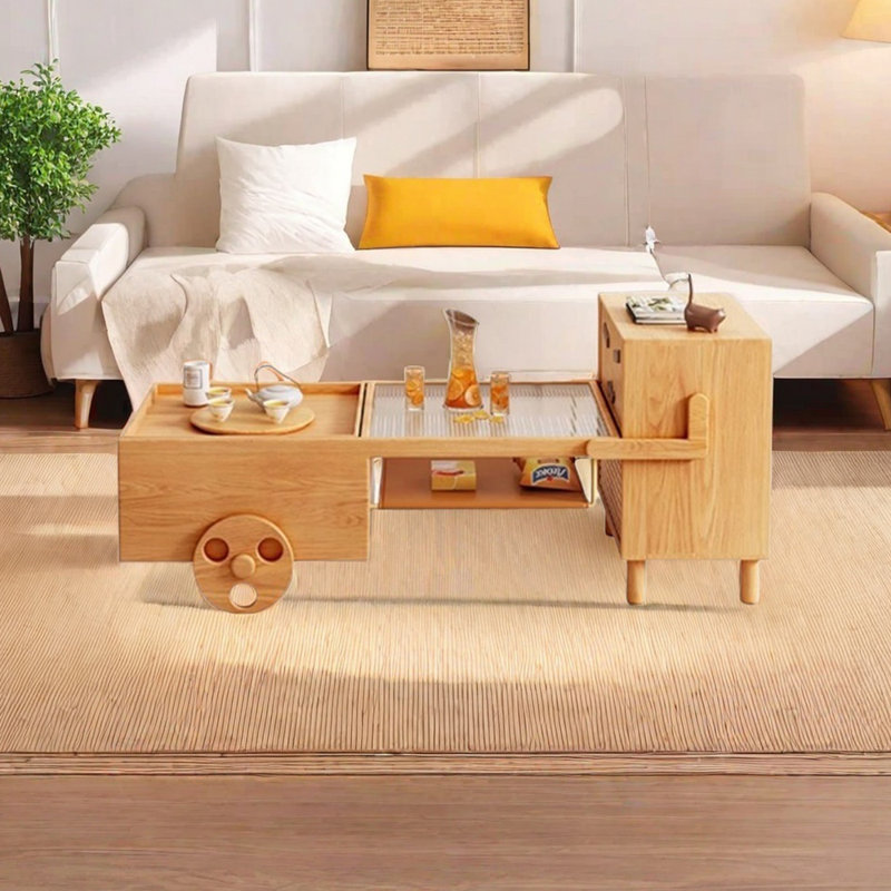 Creative design sense solid wood coffee table