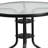 Amlie 31.5" Round Glass Metal Table with 4 Metal Aluminum Slat Stack Chairs-1277366511