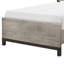 Deena Twin Panel Bed, Painted Metal Finish Bands, Dual-Tone Grey Wood
