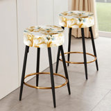 Vintage Ornamental Corners Victorian Pattern - Damask Bar Stools Set Of 2