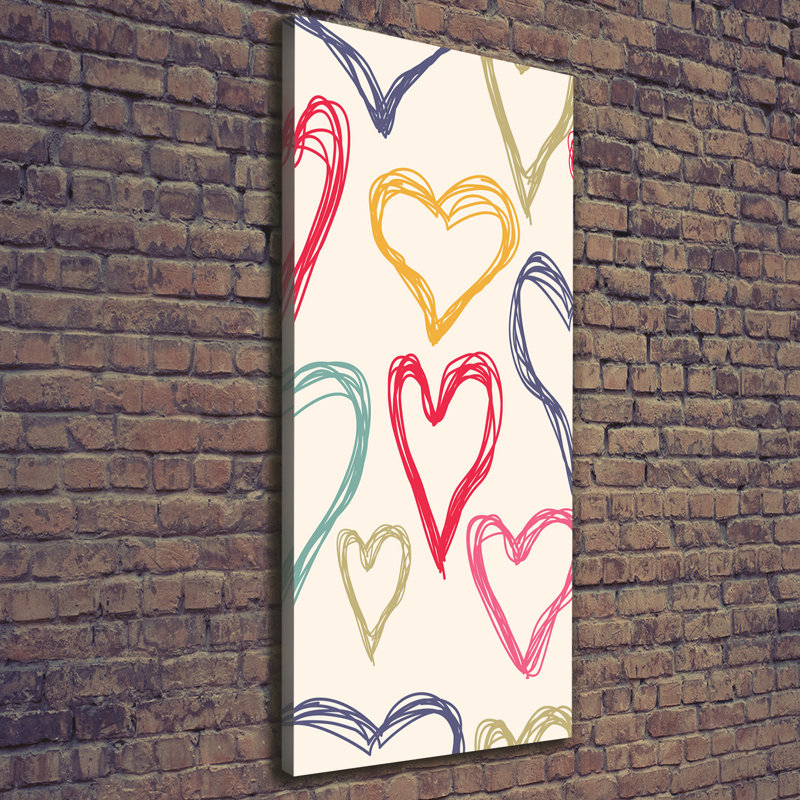 Colourful Hearts - Wrapped Canvas Print