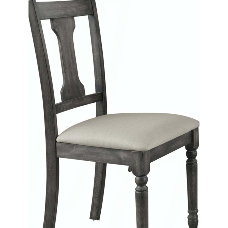 Ensemble de 2 chaises d'appoint en lin brun clair et gris patiné Wallace