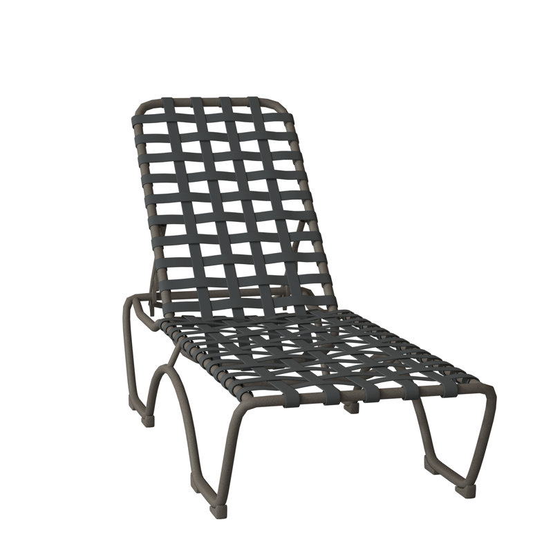 Kahana Outdoor Metal Chaise Lounge, Graphite Vinyl, Graphite