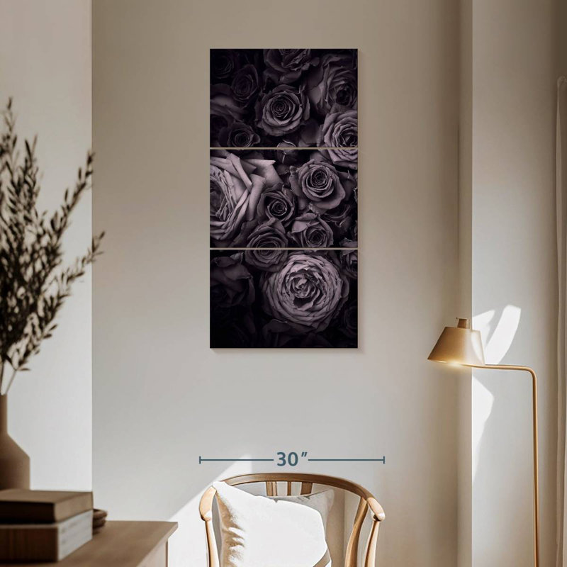 Roses fanées, H 62 po x l 30 po