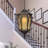 Bock 1-Light Indoor or Outdoor Golden Rust Aluminum Mini Pendant with Tapered Champagne Bubble Glass-527494718