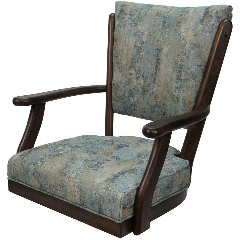 Lauchlann Swivel Dining Caster Chair with Arms, Brown