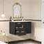 Meuble-lavabo mural 30 po - Armoire de salle de bain moderne noire avec lavabo en céramique, porte à fermeture en douceur et tiroirs pour le rangement de la salle de bain-941558827