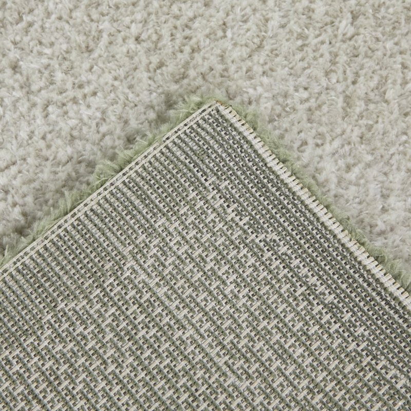 Lorilai Abstract Machine Woven Rectangle 5'3" x 7' Recycled P.E.T. Area Rug in Cream/Green/Brown