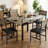 5-Piece Extendable Dining Table Set with Storage Shelf, Foldable Table & 4 PU Leather Chairs-450154766