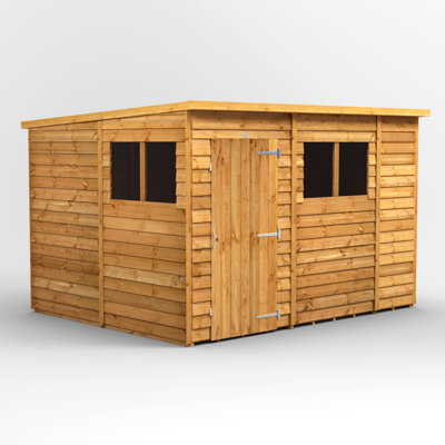 Powersheds 10 x 8ft Timber Overlap Pent Garden Shed