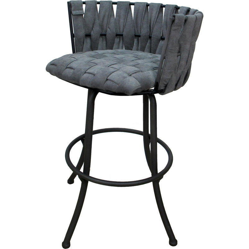 Comptoir, bar et tabouret très grand Leavittsburg, Noir, Gris, Tabouret de bar (siège d'une hauteur de 30 po)